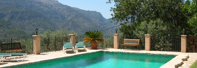 Pool of the Finca Solivet in Fornalutx